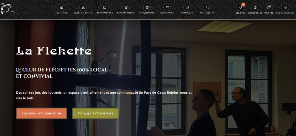 Création de site web association de fléchette de baons le comte